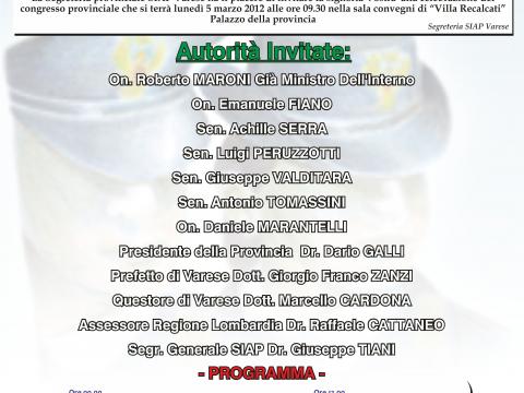 CONVEGNO E CONGRESSO SEGRETERIA PROVINCIALE VARESE