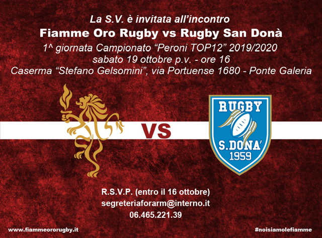 EVENTI: FIAMME ORO RUGBY