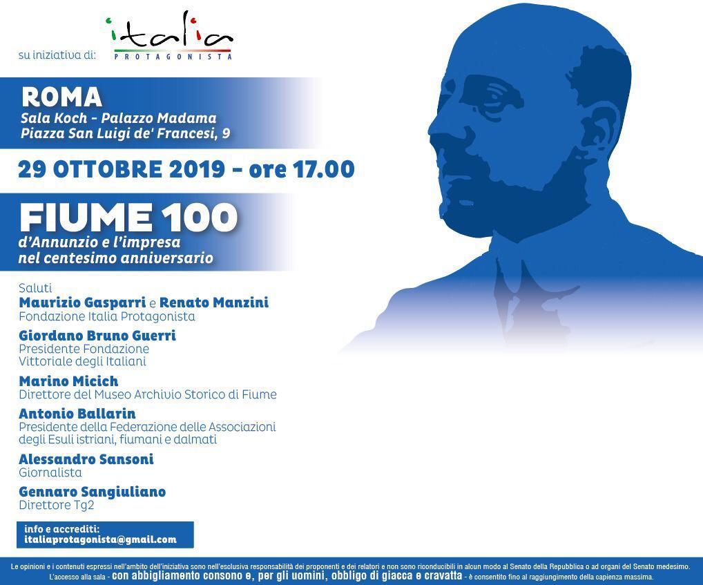 EVENTI - Convegno: Fiume 100 d'Annunzio e l'impresa nel centesimo anniversario