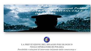 TAVOLA ROTONDA: La prevenzione del disagio psicologico negli operatori di Polizia