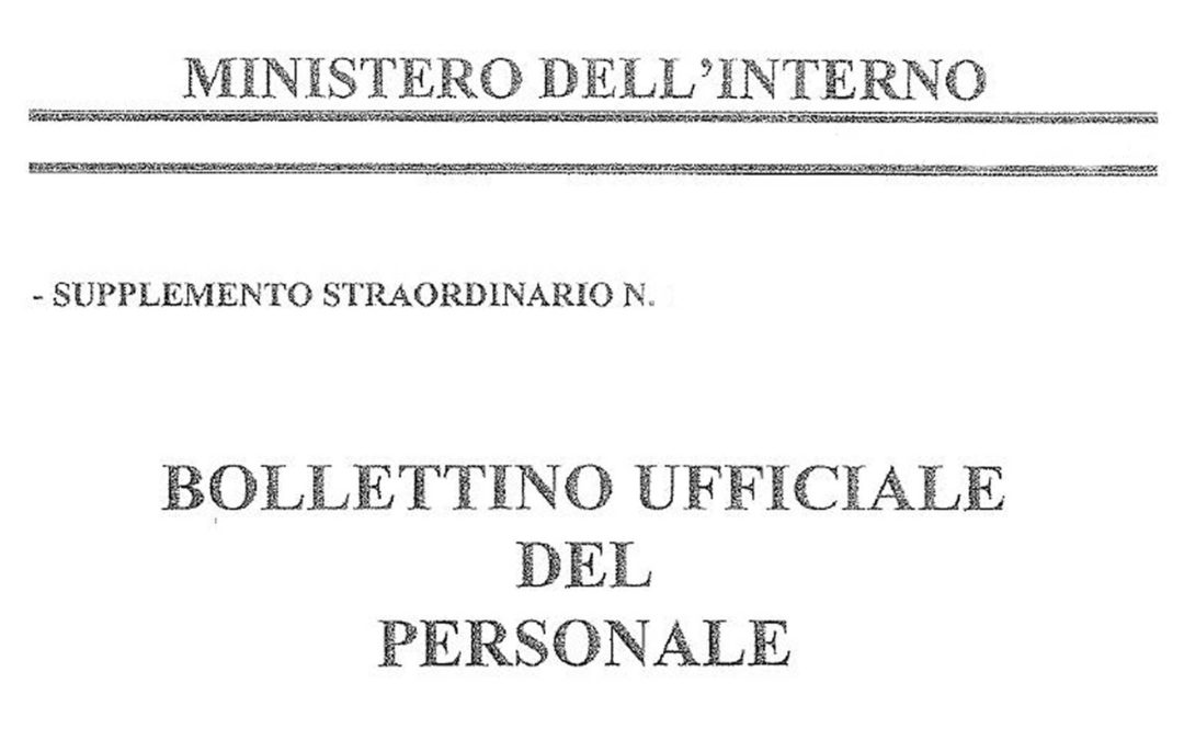 Bollettino Ufficiale del Personale - Pubblicazione DD.MM. datati 5 dicembre 2019