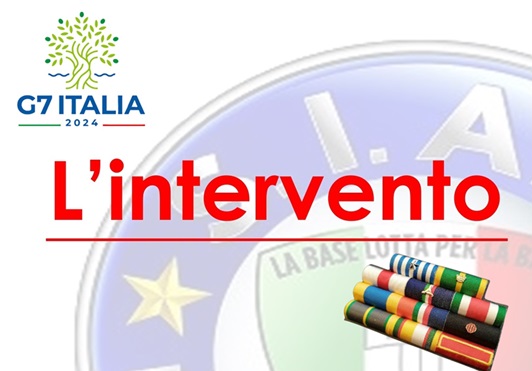 L'Intervento - G7 Brindisi - Attestato di merito con relativo nastrino 