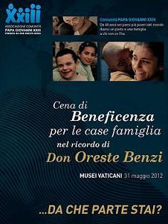 Da che parte stai? Iniziativa di beneficenza per le case famiglia nel ricorso di Don Oreste Benzi