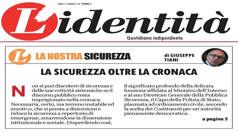 L\'Identità - La Sicurezza oltre la cronaca