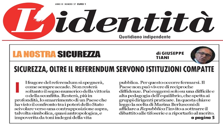 Sicurezza, oltre il referendum servono istituzioni compatte
