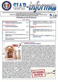 SIAPInform@ nr. 10 del giorno 11 Giugno 2012