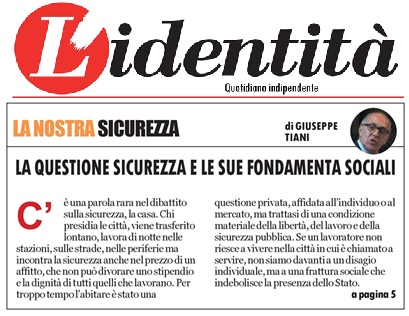 La questione sicurezza e le sue fondamenta sociali