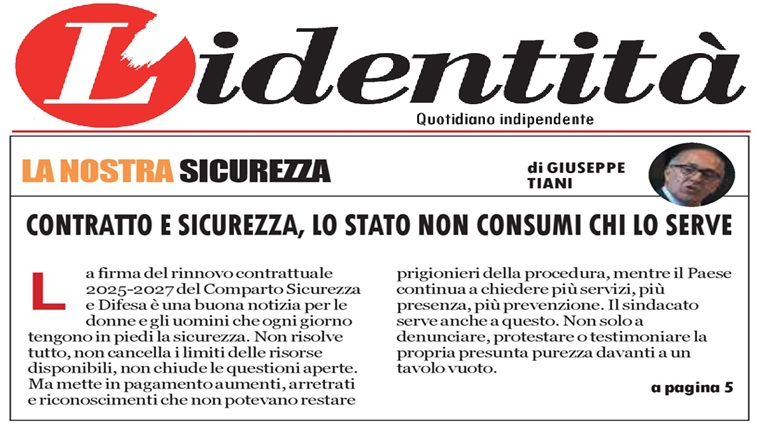 Contratto e Sicurezza, lo Stato non consumi chi lo serve