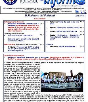 SIAPInform@ nr. 15 del 1° Ottobre 2012