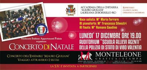 VIBO VALENTIA: IL SIAP ORGANIZZA IL CONCERTO DI NATALE