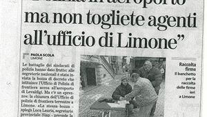 RACCOLTA FIRMA CONTRO LA CHIUSURA DEL SETTORE POLIZIA DI FRONTIERA DI LIMONE PIEMONTE