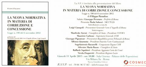 "La nuova normativa in materia di corruzione e concussione"