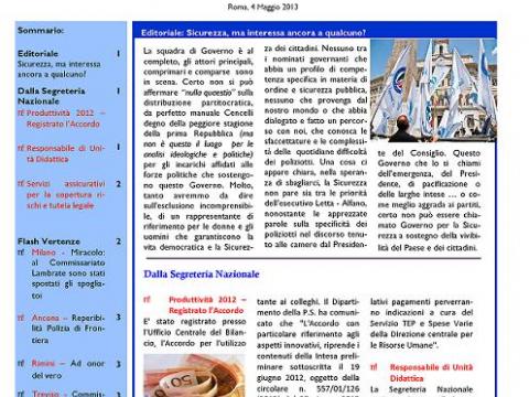 SIAPInform@ nr. 7 del 4 maggio 2013 - Sicurezza, ma interessa ancora a qualcuno?