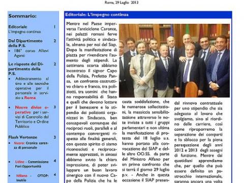 SIAPInform@ nr. 13 del 29 luglio 2013 - L'impegno continua