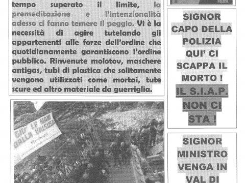 NO TAV , il Ministro dell'Interno ascolta il SIAP VENETO e si reca in Val SUSA a dare garanzie.