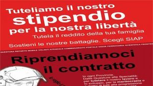 RICORSO DEL SIAP CONTRO IL BLOCCO DEI CONTRATTI E DELLA RETRIBUZIONE DEI POLIZIOTTI 