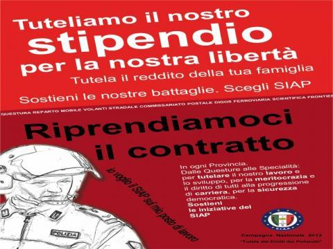 RICORSO DEL SIAP CONTRO IL BLOCCO DEI CONTRATTI E DELLA RETRIBUZIONE DEI POLIZIOTTI 