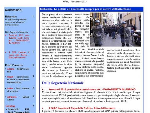 SIAPInform@ N. 20 - La polizia ed i poliziotti sempre più al centro dell’attenzione  