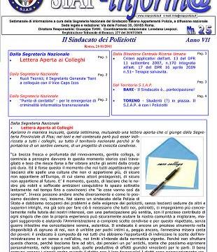 SIAPinform@ nr. 25 del 21 Novembre 2011