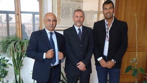 IL SEGRETARIO REGIONALE SIAP VENETO IULIANO FLAVIANO E L\'ESPONENTE DEL SIAP DI VENEZIA STRANIERI ALESSANDRO AL COMMIATO DEL QUESTORE ROCA VINCENZO 