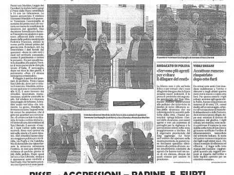 TREVISO - RISSE, AGGRESSIONI , RAPINE E FURTI