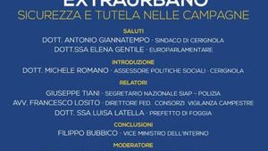 INCONTRO - DIBATTITO "AMBIENTE E TERRITORIO EXTRAURBANO, SICUREZZA E TUTELA NELLE CAMPAGNE"