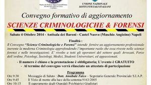 CONVEGNO FORMATIVO DI AGGIORNAMENTO &quot;SCIENZE CRIMINOLOGICHE &amp; FORENSI&quot;