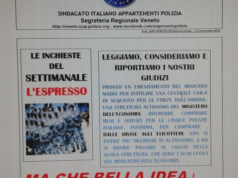 CENTRALE UNICA DI ACQUISTO PER BENI E SERVIZI PER LE CINQUE FORZE DI POLIZIA 