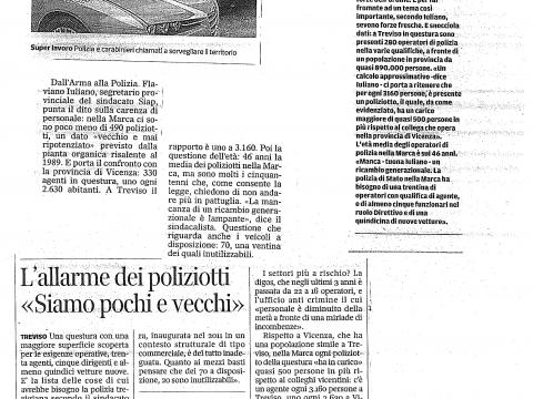 POLIZIA, SIAMO POCHI E VECCHI 