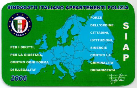 Tessera SIAP anno 2006