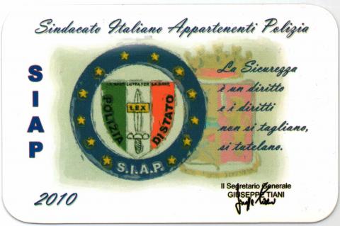 Tessera SIAP anno 2010