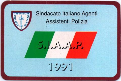 Tessera SIAP anno 1991