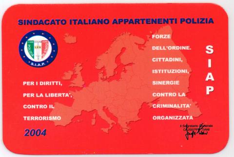Tessera SIAP anno 2004