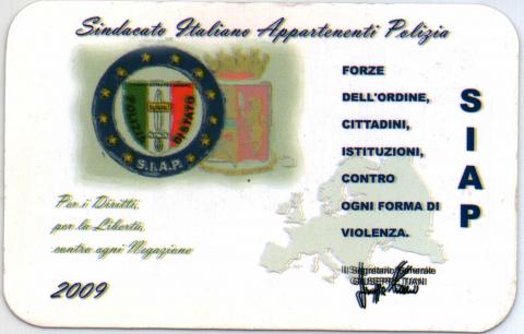 Tessera SIAP anno 2009