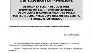 FLOP ORDINE PUBBLICO NEL CUORE DI GENOVA.  LA SICUREZZA SI GARANTISCE CON L\'INTELLIGENCE E LA PREVENZIONE.