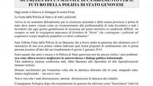 FESTA POLIZIA A GENOVA - Grande riconoscimento al lavoro e sacrificio dei poliziotti genovesi ma occorre un segnale di cambiamento per il futuro!