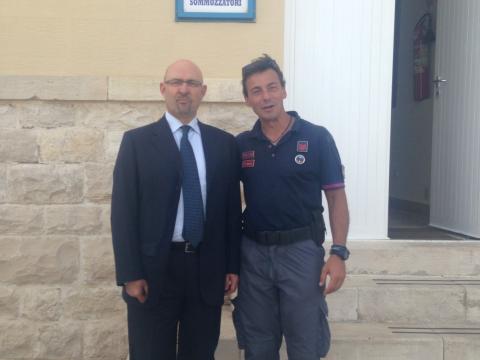Sommozzatori Bari - Visita del Pref. Sgalla