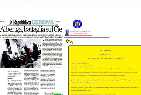 SIAP GENOVA : CIE IN LIGURIA? 