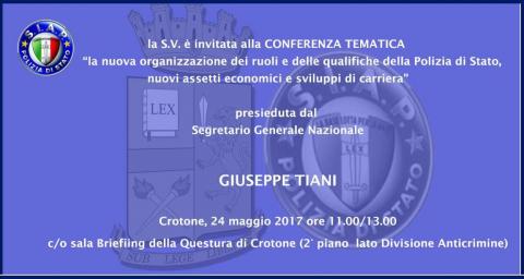 24 MAGGIO: CONFERENZA TEMATICA S.I.A.P. CROTONE