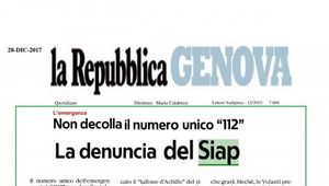 SIAP GENOVA : NUMERO UNICO EMERGENZA 112 IN LIGURIA E GENOVA - PERMANGONO GRAVI CRITICITA\'- 
