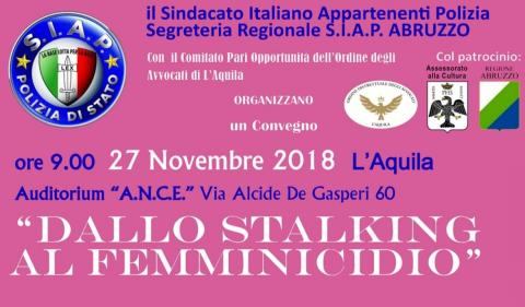 CONVEGNO: DALLO STALKING AL FEMMINICIDIO